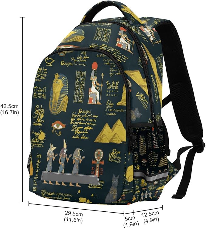 Ancient Egypt Theme Backpack for Girls Kids Boys School Bookbags,Student Laptop Backpack Carrying Bag Casual Lightweight Travel Sports Day Packs