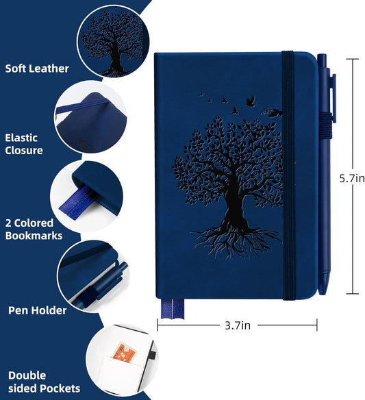 3 Pack Pocket Journaling Notebooks, A6 Small Notebook For Note Taking Journaling Notebooks Journals For Writing Mini Note Pads With Pen Holder 120 Pages 100 GSM Thick Paper