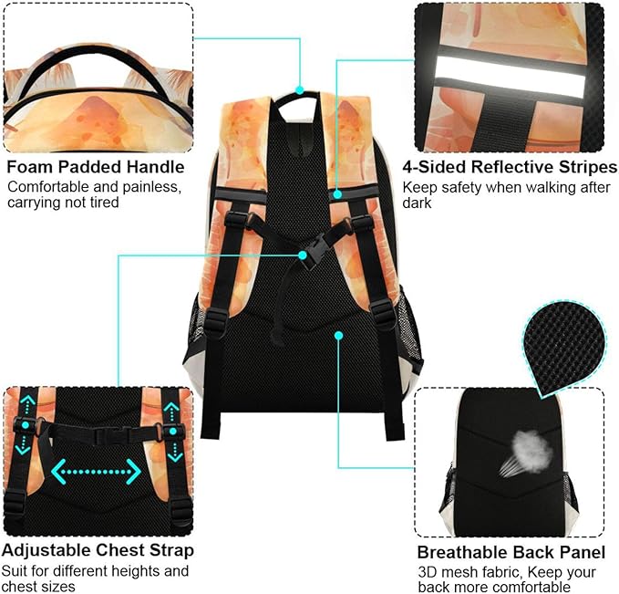 Giraffe Brown Backpack for Boys Girls Elementary School Bag Kids Bookbag Travel Rucksack