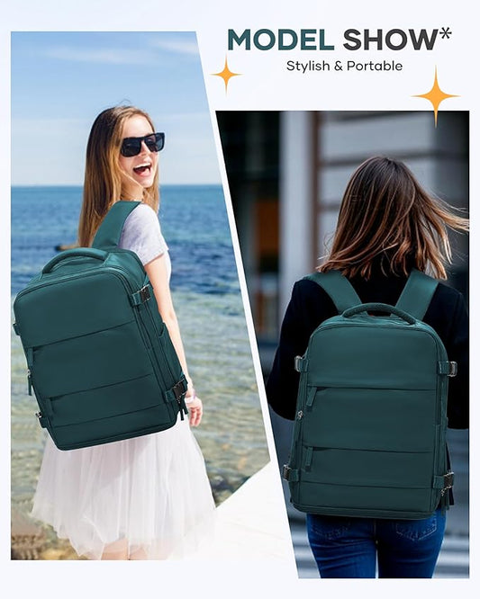 coofay Large Travel Backpack Carry on Flight Approved Mochila De Viaje Carry on Backpack for Airplanes Spirit Airlines Personal Item Bag 18x14x8 Inches Travel Bag Traveling Backpack for Women Men