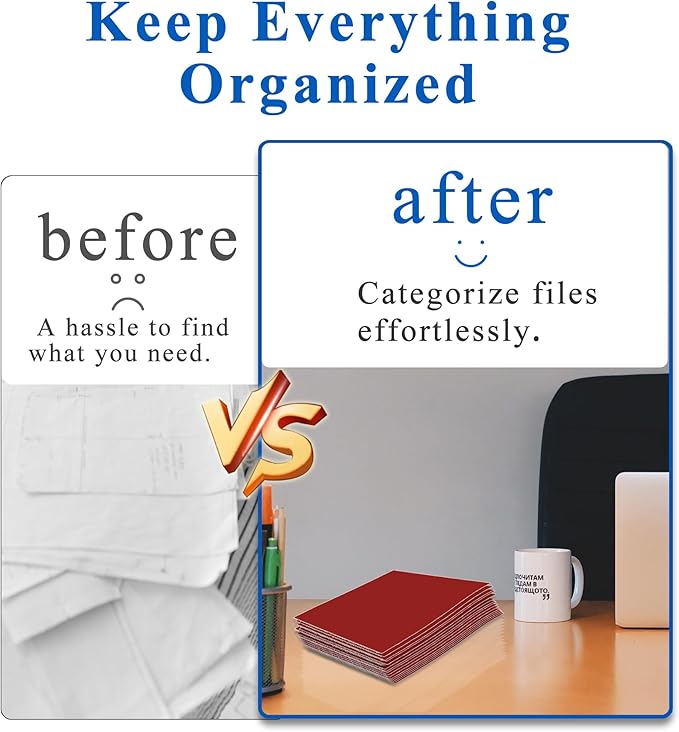 Zzrywuty 50 Packs Paper Folders with Pockets for Students,Businessmen and Office Workers,Letter Size,Two Pocket Folders with Card Slot for Office,Business, School Supplies (Red)