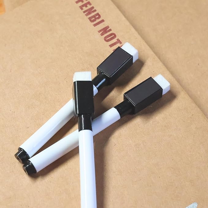 20 Pcs Black Magnetic Dry Erase Markers with Eraser Cap, Mini White Board Markers Bulk, Fine Tip Pens for Whiteboard, School Classroom, Party, Office and Home