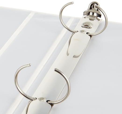 Amazon Basics 3-Ring Binder, 1-Inch - White, 4-Pack