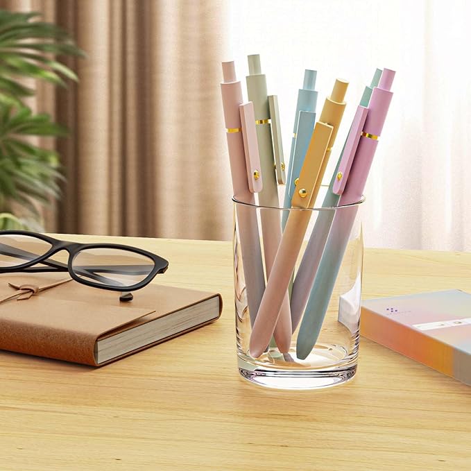 MIUTME Gel Pens, 0.5mm Quick Dry Black Ink Pens Fine Point Smooth Writing Pens,Cute Office for School Supplies, Gift for Women Men Student(Gradient-6Pcs)