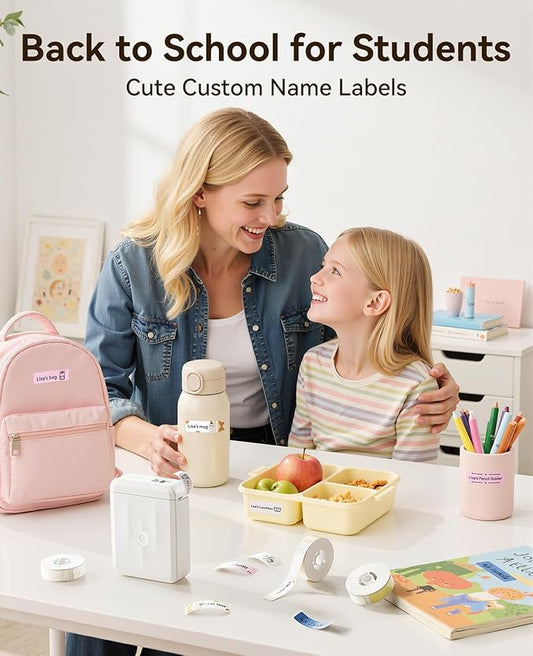 NIIMBOT Label Maker Machine Bluetooth Label Printer for School Home Office Organization, Wireless Mini Labeler D110 Upgraded Version, Label Machine with Label, White