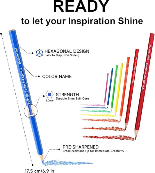 Colored Pencils for Adult Coloring Books, 120 Color Pencil Set, Soft Core Coloring Pencils, Colour Drawing Pencil Set with Sharpener for Adult Artist Coloring, Drawing, Sketching