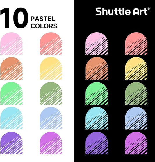 Shuttle Art Colored Retractable Gel Pens, 10 Pastel Ink Colors, Cute Pens 0.7mm Fine Point Quick Drying for Black Paper Writing Drawing Journaling Note Taking School Office Home