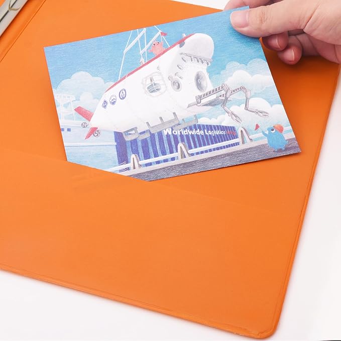 COMIX 3 Ring Binder 2 inch with Clear View Cover, 2" View Binder Holds 450 Sheets of US Letter Size Paper, 6 Pack (Orange)