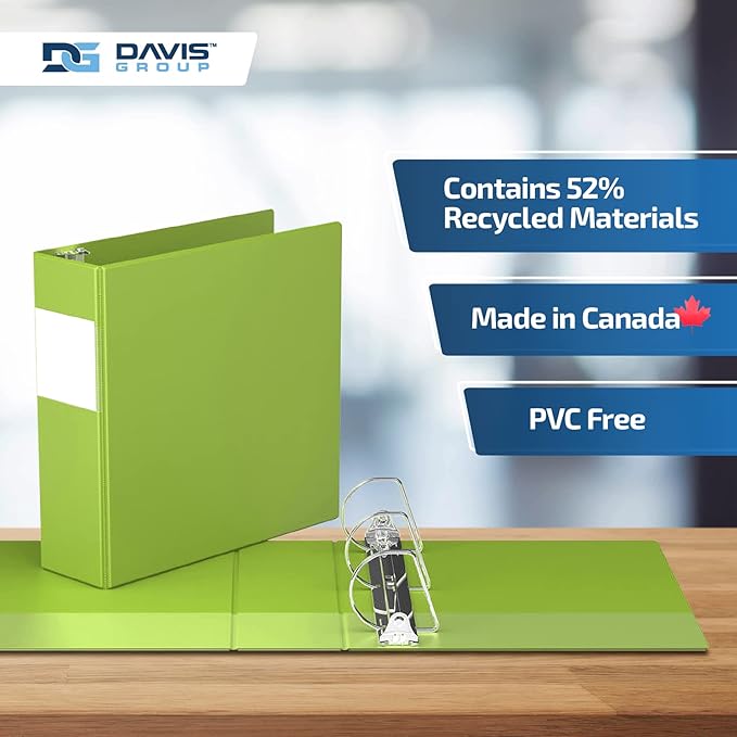 Premium Economy 6-Pack 3-Ring Binders for School or Office, D-Ring Binders, 3 Inch, Lime Green