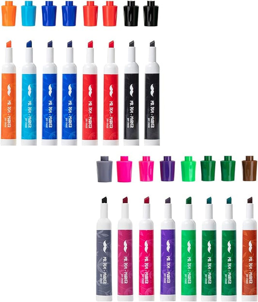 Mr. Pen- Dry Erase Markers Chisel Tip, Low Odor Chisel Tip, 16 Pack, Assorted Colors, White Board Markers Dry Erase Pens
