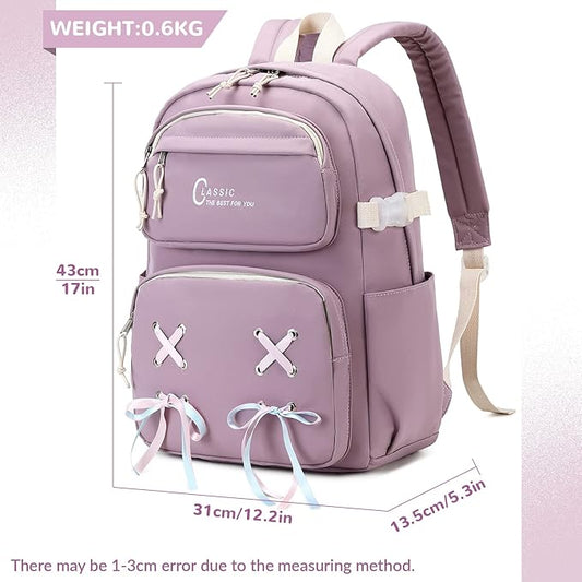 Casual School Bookbag Travel Backpack for Teen Girls