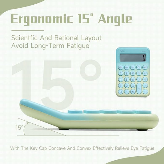 Pocket Calculator, Kids 8 Digit Small Desktop, LCD Display, Cute & Aesthetic Calculator (Gradient Green, S 1 Pcs)