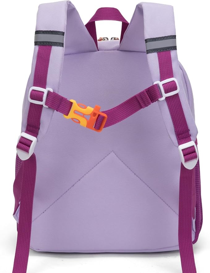 HawLander Little Kids Backpack for Girls Toddler School Bag Fits 3 to 6 years old, 15 inch, Purple