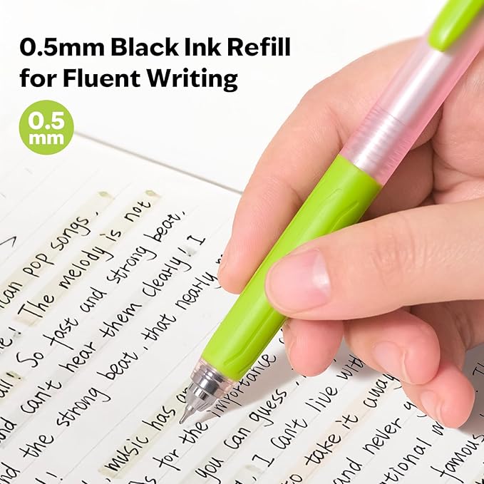 cute Ballpoint Pens Fine Point Smooth Writing Pens, 0.5mm Black Gel Ink pen, Quick-Dry Retractable with Silicone Grip, 4 Pcs - Morandi Colors for Office, School Supplies & Journaling