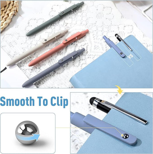 Thenshop Gel Ink Pen Retractable Ballpoint Pens with 0.5 mm Black Click Refill Smooth Writing Cute Quick Dry Fine Point Piloting Aesthetic(20 Pcs,Morandi Color)