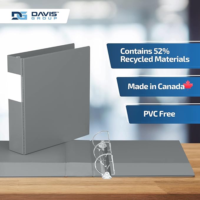 Premium Economy 6-Pack 3-Ring Binders for School or Office, D-Ring Binders, 2 Inch, Gray