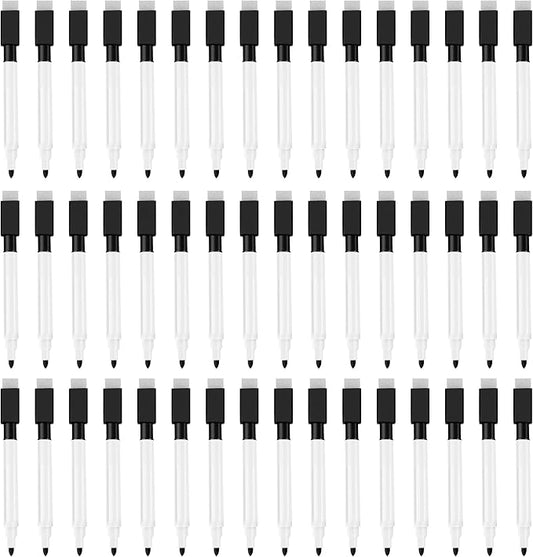 IHPUKIDI Magnetic Dry Erase Markers Fine Point Tip, 48-Pack Whiteboard Markers Dry Erase Marker with Eraser Cap, Low Odor Whiteboard Markers for Kids Teachers