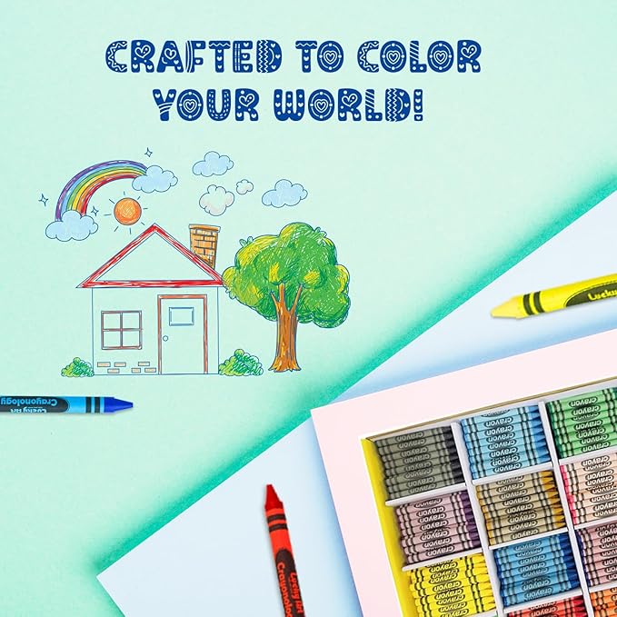 wrapped Bulk Crayons Classpack (800 Regular Size wrapped, 50 each of 16 colors), Bulk School Supplies for Teachers, Kids Crayons, Arts & Crafts Classroom Supplies