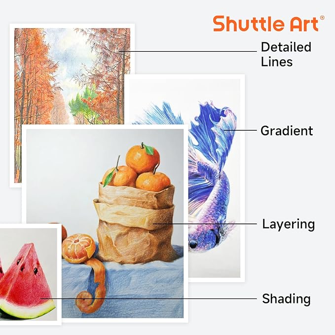 Shuttle Art 136 Coloured Pencils , Soft Core Colouring Pencils Set for Adult Colouring Books, Doodling, Sketching, Drawing, Art Supplies