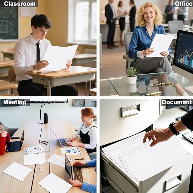 Folders with Pockets, LAYZZ 30 Pack Paper Pocket Folders, 2 Pocket Folders Fits Letter Size Paper, for School Office and Home (White)