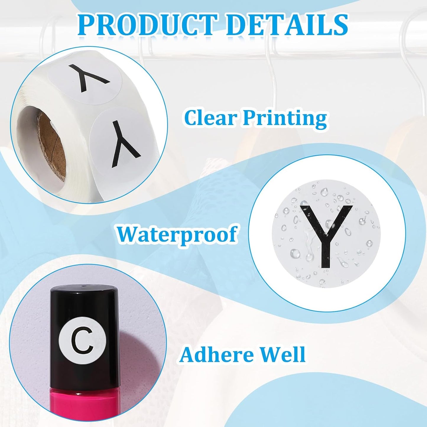 PATIKIL 1" Letter Y Stickers, 4 Rolls Self-Adhesive Alphabet Round Circle Dots Labels for Organization Storage Inventory Boxes Scrapbook Craft 2000 Pcs Total