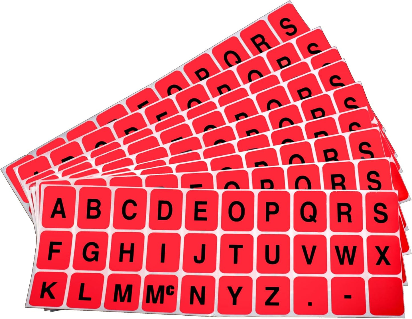 ChromaLabel 1 x 3/4 inch Alphabet Stickers, 10 Sheets/Pack (Red)
