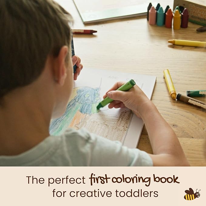 Honeysticks My First Coloring Book for Toddlers 1-3, Large Cute and Simple Images, 40 Pages, Fun and Educational Preschool Coloring Book for Kids Ages 2-4