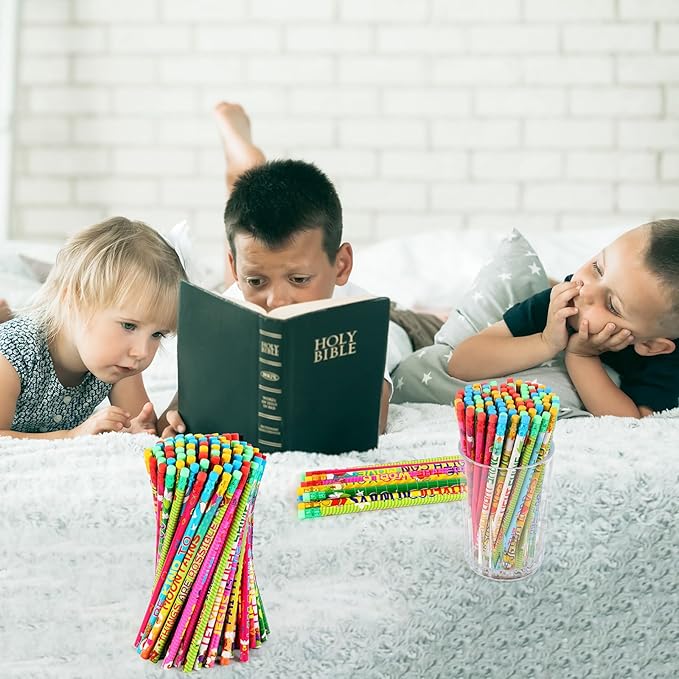 Kolewo4ever 200 Pieces Bible Verses Pencils Religious Pencil Christian Pencil with Inspirational Scripture for Students Teacher Classroom Religious School Supplies,20 styles