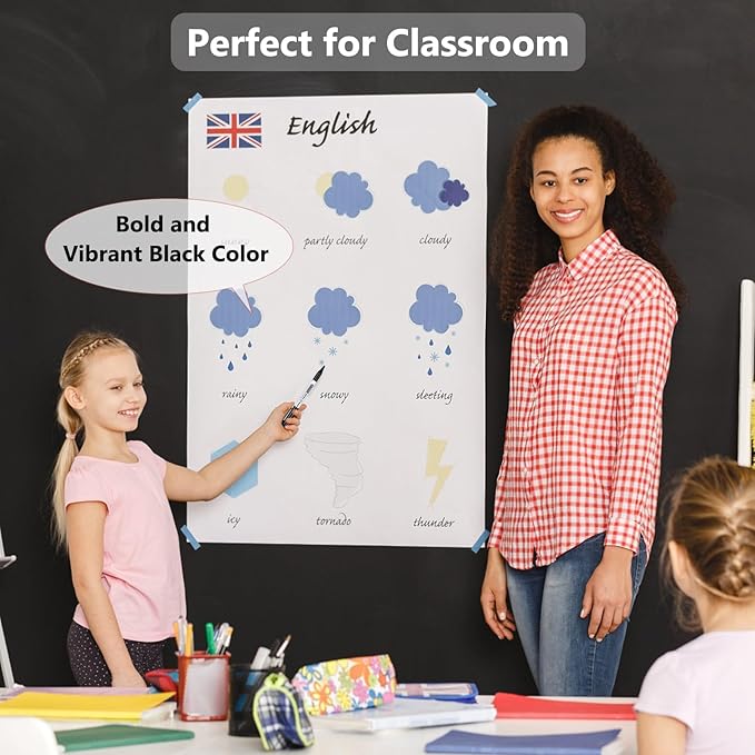 SFAIH Dry Erase Markers, Black, Fine Tip, 144 Pack (12 Dozen) - Bulk Low Odor Whiteboard Markers for Classroom, Office, Home, Board - Value Pack