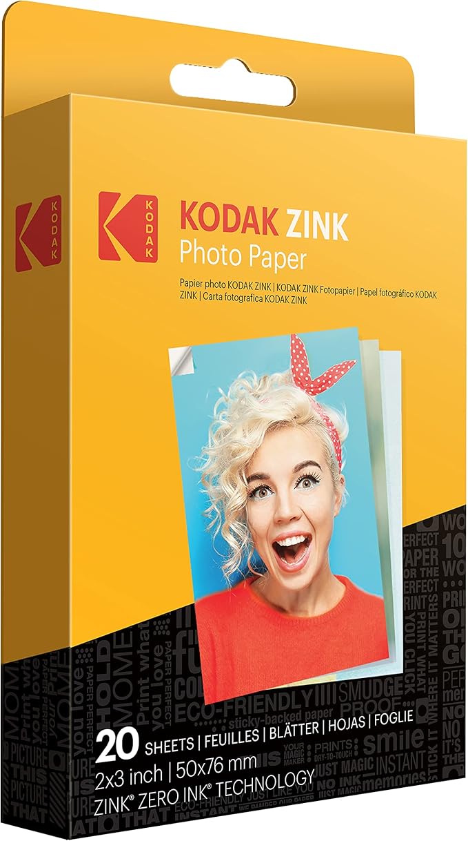 KODAK Step Slim Instant Mobile Photo Printer - Kit: 20 Pack Zink Paper, Case, Photo Album, Markers, Sticker Sets