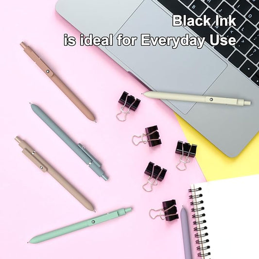 Gel Pens,0.5mm Quick Dry Black Ink Pens Fine Point Smooth Writing Pens, Nurse Aesthetic Cute Pens stationary for women,Pens Ballpoint for School Office Home(10 Pcs Morandi-Black Ink)