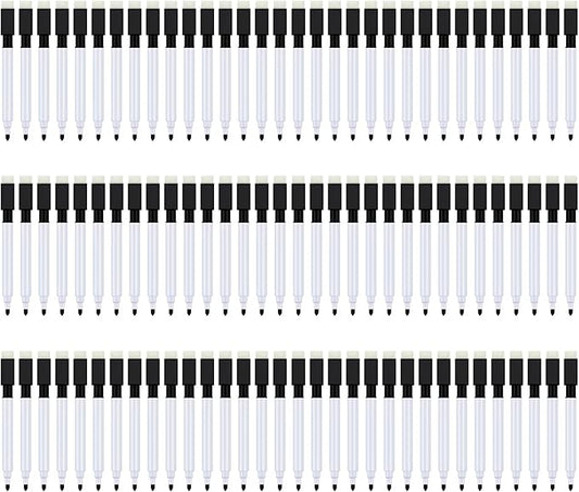 Abaokai Magnetic Dry Erase Markers 96 Pack Whiteboard Erase Markers with Erasers Cap for Whiteboard, Dry-Erase Boards, School, Office and Home, Black