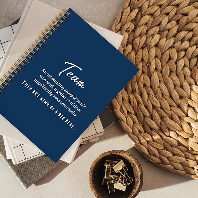 Navy Blue Meeting Notebook for Work, Employee Appreciation Gifts, Team Gifts for Employees, Journals for Writing, Thank You Gifts for Women Men Leader Boss Manager Mentor Coworkers, 5.5"x8.3"