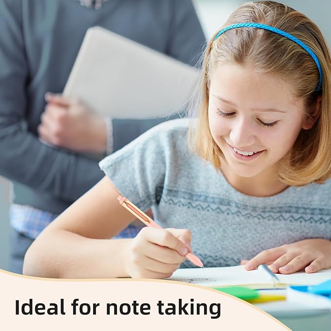 Gel Pens, 10 Pcs 0.5mm Retractable Black Ink Fine Point Rolling Ball Gel Pen, Smooth Writing No Bleed for Journaling Note Taking, Home School Office Supplies