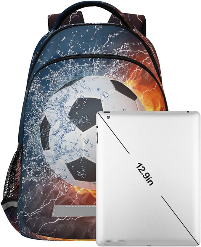 Football Boys Backpack Soccer Ball Elementary School Bookbag Kids Travel Rucksack Laptop Bag