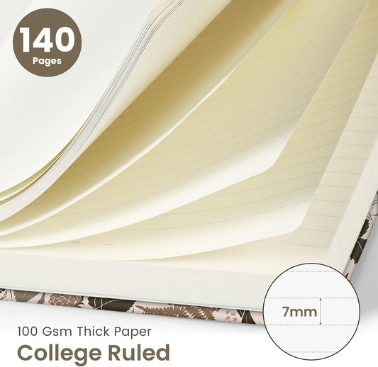 Lined Spiral Journal Notebook for Women, Cute A5 College Ruled Hardcover Notebook for Work & Note Taking, Aesthetic Pretty Journal for Writing, 140 Pages, Magical Forest