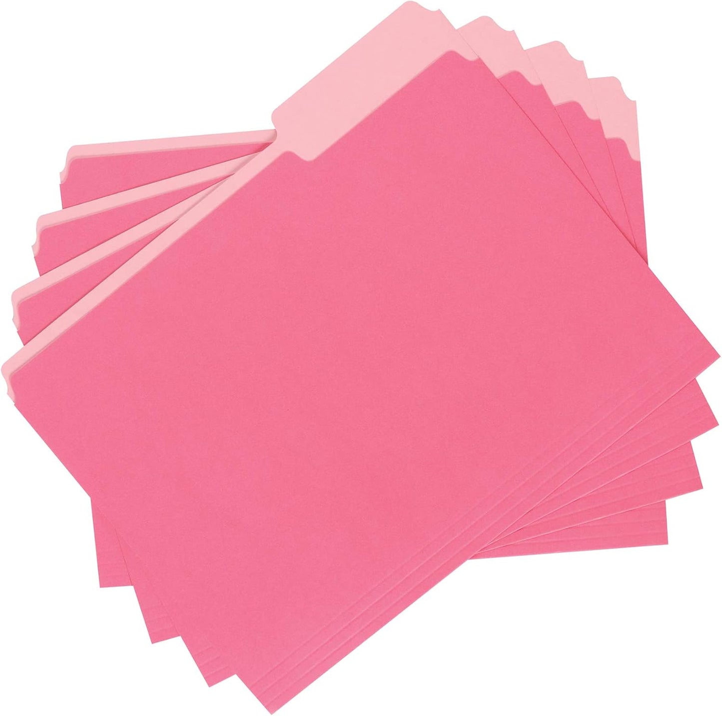 Amazon Basics File Folders, Letter Size, 1/3 Cut Tab, Pink, 36-Pack