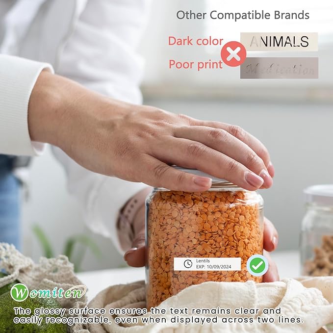 20PK Ptouch Tape 12mm 0.47 Laminated White, Fade Resistant& Waterproof, School/Home/Office/Business Use, Outdoor Label Refills for PT-D220 D210 H110 D200 D400 1280 D610BT