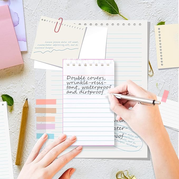 Koogel 20 Pads Mini Spiral Pocket Notebook, 3x5 Inch Lined Small Journals for Back to School, Colorful College Ruled Mini Memo Pads Tiny Note Book Sketchbook for School Office Supplies, 8 Colors