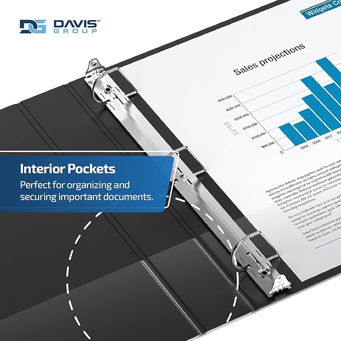 Premium Economy 6-Pack 3-Ring Binders for School or Office, D-Ring Binders, 3 Inch, Black