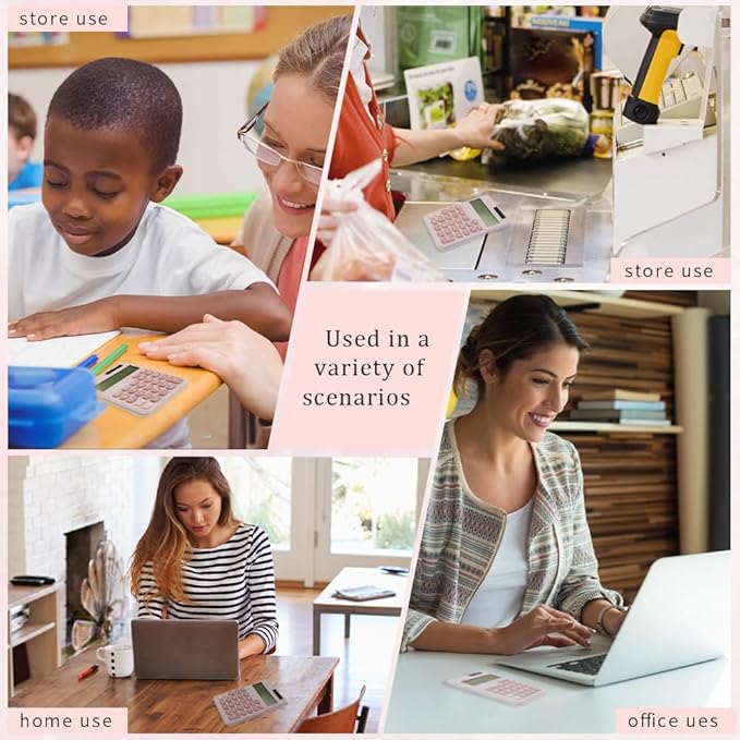 Pink Calculator,Calculator Small,Back to School Gifts for Students,School Supplies Essentials Mini Calculators Cute Solar 4 Function Calculators Basic Calculato for Home Office Supplies