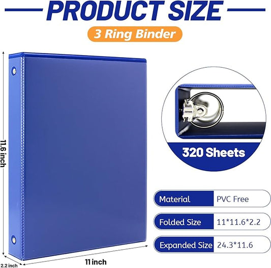 1.5 Inch Binders 3 Ring Clear View Cover Holds 8.5 * 11 inch Papers for School Binder or Office Binder Supplies 4 Packs (4 Colors)