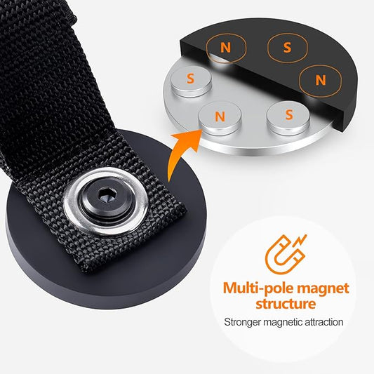 Homde 4pcs Strong Magnetic Hook, Heavy Duty Magnet Tool Holder 2.6 inch for Hanging, Utility Garage Hanger for Hose, Cable, for Garage, Workshop, RV(4 Black)