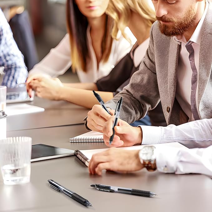 Shuttle Art Black Gel Pens, 36 Pack(18 Gel Pens with 18 Refills) Retractable Medium Point Rollerball Gel Ink Pens Smooth Writing with Comfortable Grip