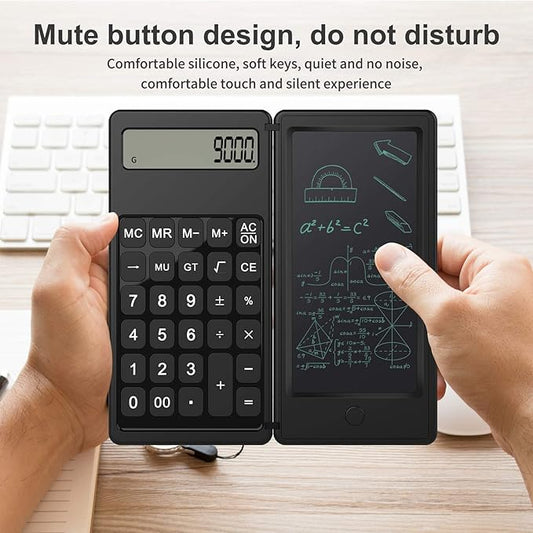 Doodle Pad Calculators, Kids Calculator with Writing Tablet & 6 LCD Display, 12 Digit Electronic Board Drawing/Memo Pads