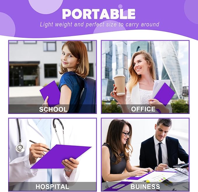 Folders with Pockets,IntoJoy 50 Pack Two Pocket Folders Business Card Holder Paper Folders with Prongs for School Office Filing Cabinet Resume Portfolio (Purple)