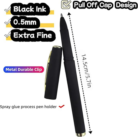 Fengtaiyuan Gel Ink Roller Ball Pens, Black Ink, Extra Fine 0.5mm, Comfortable Grip, Easy Hold, Writting Pens, Smooth, 18 Count (Black-0.5mm-P18SS)