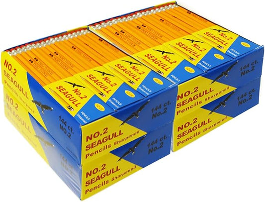 576 Count Bulk Pack Pencils Pre-sharpened with Erasers Bulk Yellow Pencils for Back to School Teacher Supplies, No. 2 HB for Writing Drawing Sketching, Kids Party Favors (4 Boxes of 144)