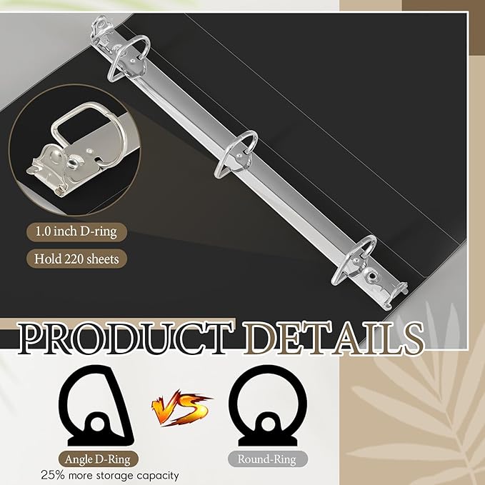 4 Pcs 11 x 17 Inch 3 Ring Binders 1 Inch Rings Heavy Duty View Plastic Flexible D Ring Binders Economy Holds 11" x 17" Paper for Artwork Blueprints, Office, Home, Work Places(Black)