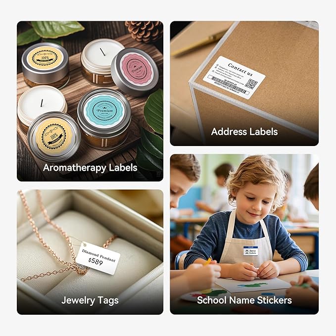 NIIMBOT B1 Label Maker Machine with Tape, 2 Inch Portable Sticker Printer for Home School & Small Business, Compatible with Phones & PC, Blue White